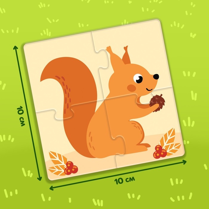 Набор 3 в 1 «Жители леса»: 12 пазлов, книга с наклейками, раскраска Набор 3 в 1 «Жители леса»: 12 пазлов, книга с наклейками, раскраска