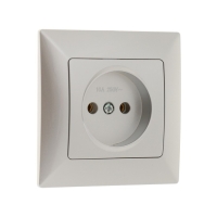 Розетка одноместная Luazon Lighting "Антей", 10 А, скрытая, без з/к, серебристая Розетка одноместная Luazon Lighting "Антей", 10 А, скрытая, без з/к, серебристая