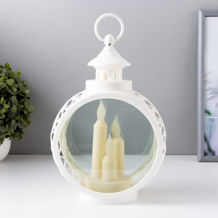 Ночник Ночник "Свечи" LED белый 9,7х16,5х25 см, батарейки AAAх2 (не в комплекте), свечение желтое