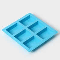 Форма для выпечки Доляна &laquo;Фигуры.Прямоугольник&raquo;, силикон, 22&times;20,5&times;2,5 см, 6 ячеек (5,5&times;8 см), цвет МИКС