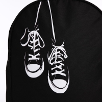 Рюкзак школьный текстильный &laquo;Кеды&raquo;, 38х14х27 см, цвет чёрный