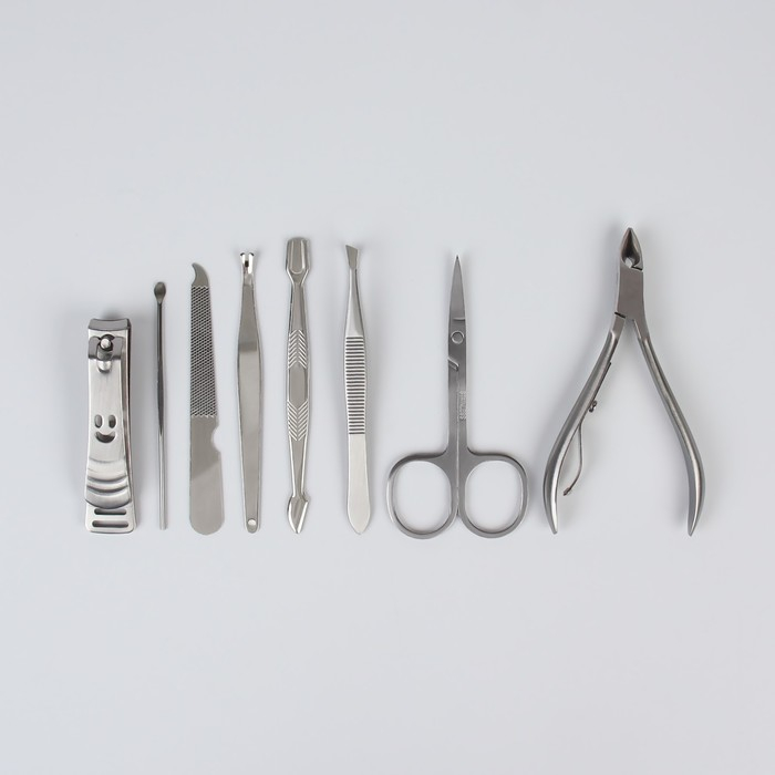 Набор маникюрный &laquo;Metallic&raquo;, 8 предметов, в футляре, цвет бронзовый