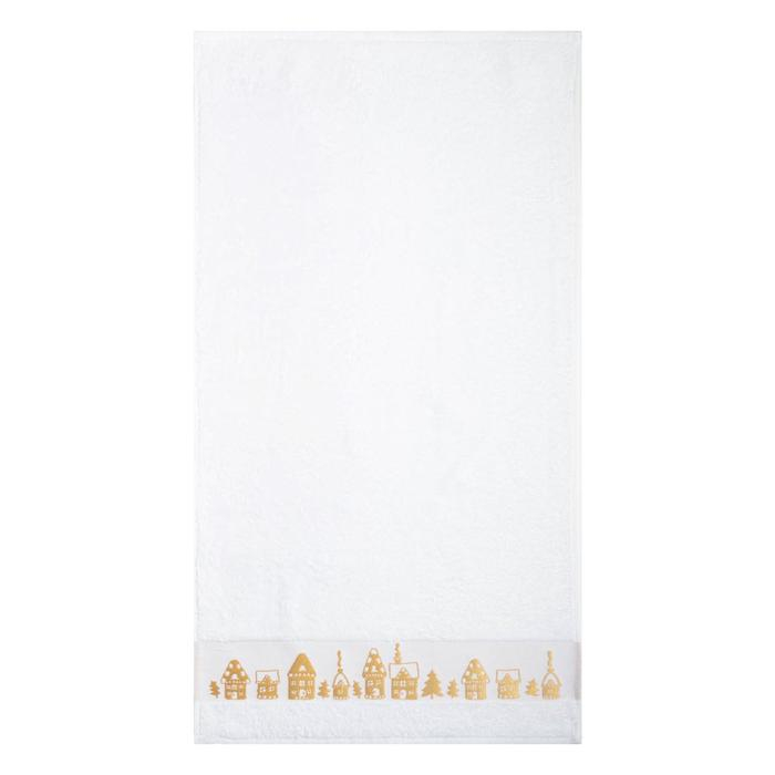 Полотенце махровое &laquo;Новый год: Домики&raquo; 50х90 см, 100% хлопок, 360гр/м2