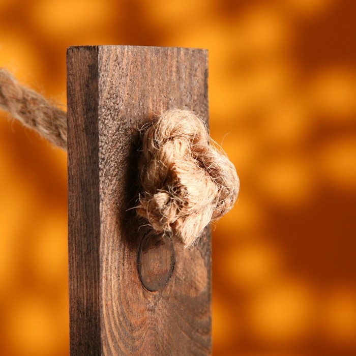 Кашпо деревянное 25&times;15&times;30 см "Аром", ручка канат, палисандр