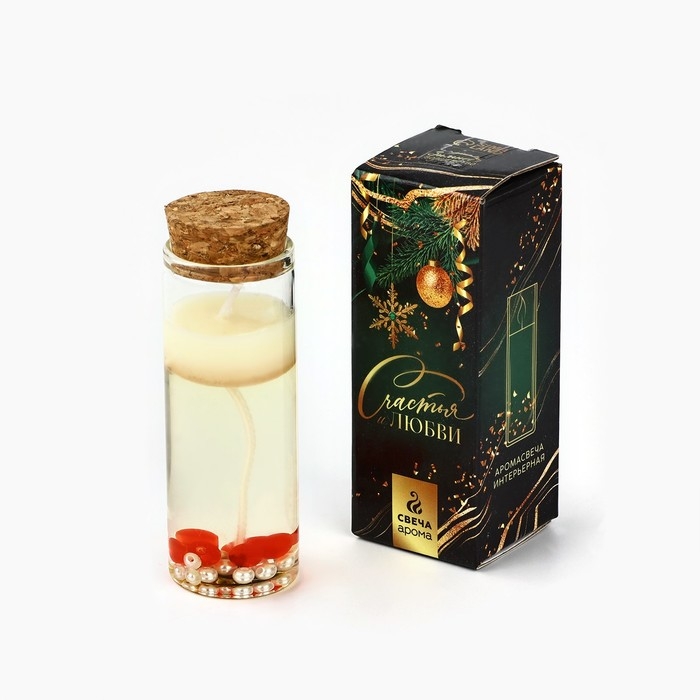 Новогодняя свеча в колбе &laquo;Новый год:Жемчужина&raquo;