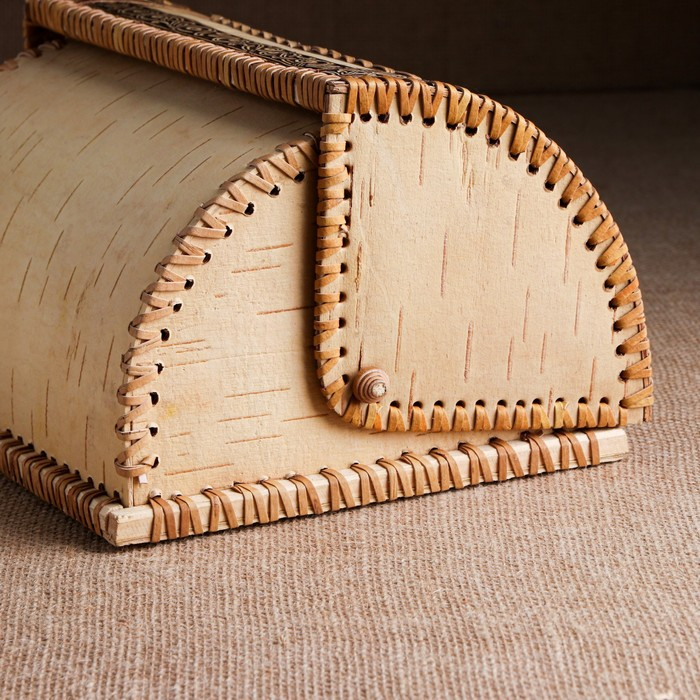 Хлебница &laquo;Ягодка&raquo;, 24&times;20&times;15 см, береста