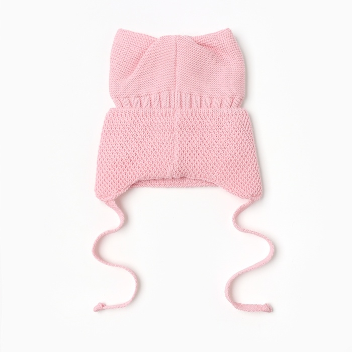 Шапка детская с ушками MINAKU р-р 35-40, цвет нежно-розовый