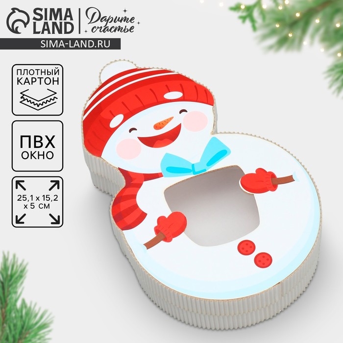 Коробка подарочная «Снеговик», 15.2 х 25.1 х 5 см, Новый год Коробка подарочная «Снеговик», 15.2 х 25.1 х 5 см, Новый год