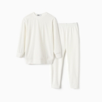 Костюм детский (свитшот, леггинсы) KAFTAN Plushy р.30 (98-104), белый
