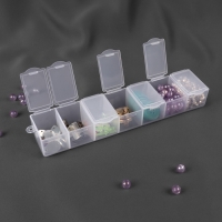 Контейнер для хранения мелочей, 19 × 4,5 × 3 см, с наклейками, цвет прозрачный Контейнер для хранения мелочей, 19 × 4,5 × 3 см, с наклейками, цвет прозрачный