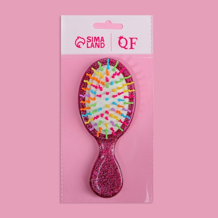 Расчёска - мини массажная, 5,5 &times; 13,5 см, цвет МИКС