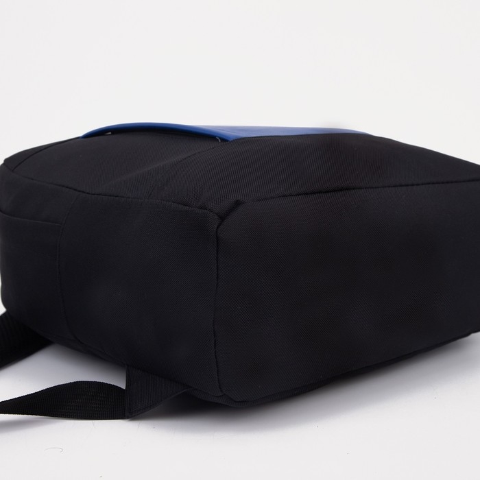 Рюкзак школьный на молнии, цвет чёрный/синий Рюкзак школьный на молнии, цвет чёрный/синий