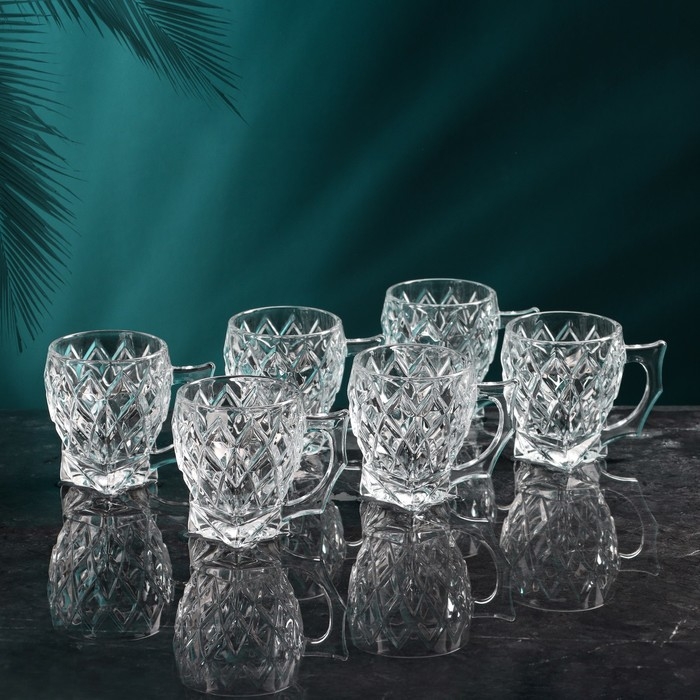 Набор кружек стеклянных &laquo;Алиса&raquo;, 6 шт, 150 мл, Иран