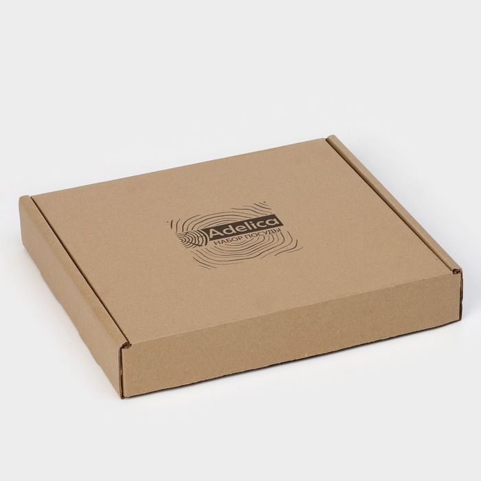 Подарочный набор деревянной посуды Adelica, поднос с 3 соусниками, 30&times;28&times;1,8 см, в подарочной коробке, берёза