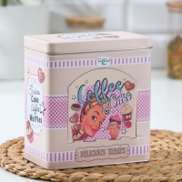 Банка для сыпучих продуктов Cake, 16×9,5×17,5 см, с окошком, цвет розовый Банка для сыпучих продуктов Cake, 16×9,5×17,5 см, с окошком, цвет розовый