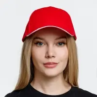 Бейсболка Buffalo, красная с белым