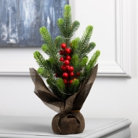 Фигура светодиодная «Ель и ягоды» 34 x18 x18 см, 10 LED, батарейки AG13x3 (в комплекте), свечение тёплое белое Фигура светодиодная «Ель и ягоды» 34 x18 x18 см, 10 LED, батарейки AG13x3 (в комплекте), свечение тёплое белое