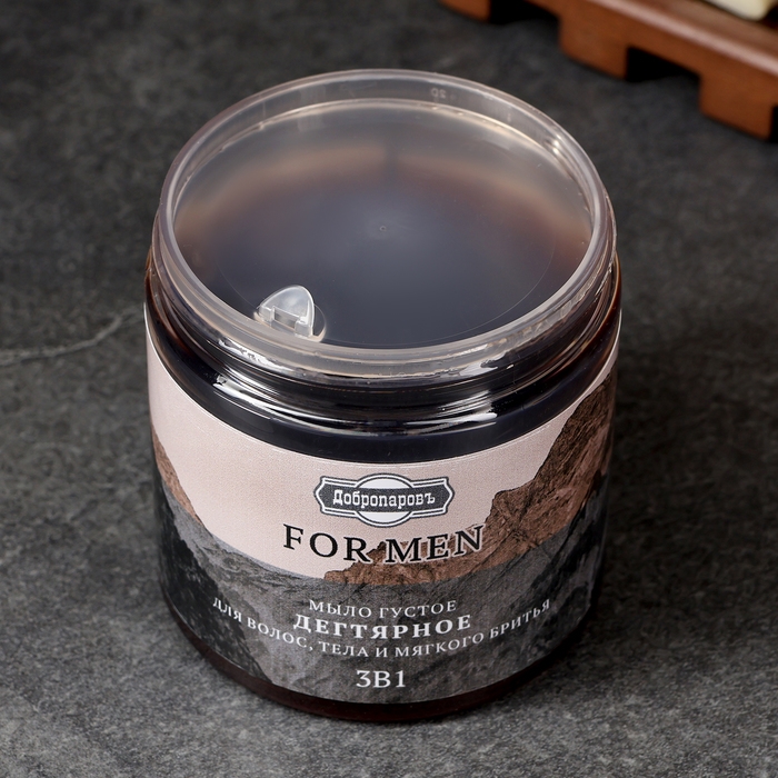 Мыло густое Мыло густое "FOR MEN" 3в1 Дегтярное, черное 280 мл "Добропаровъ"