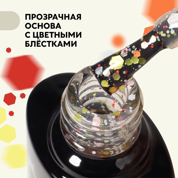 Гель лак для ногтей, &laquo;MILK GLITTER&raquo;, 3-х фазный, 8мл, LED/UV, цвет прозрачный (04)