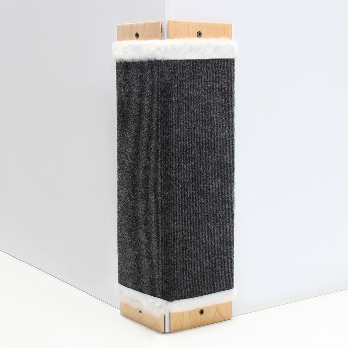 Когтеточка угловая широкая, ковролин с мехом, 60 х 30 см Когтеточка угловая широкая, ковролин с мехом, 60 х 30 см