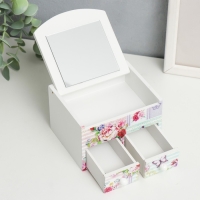 Шкатулка дерево с зеркалом "Бабочки и розы" 10,5х10,8х7 см Шкатулка дерево с зеркалом "Бабочки и розы" 10,5х10,8х7 см