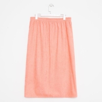 Килт женский для бани и сауны , цвет персиковый вышивка Снежинки, размер 80х150&plusmn;2 см, махра 300г/м 100% хлопок