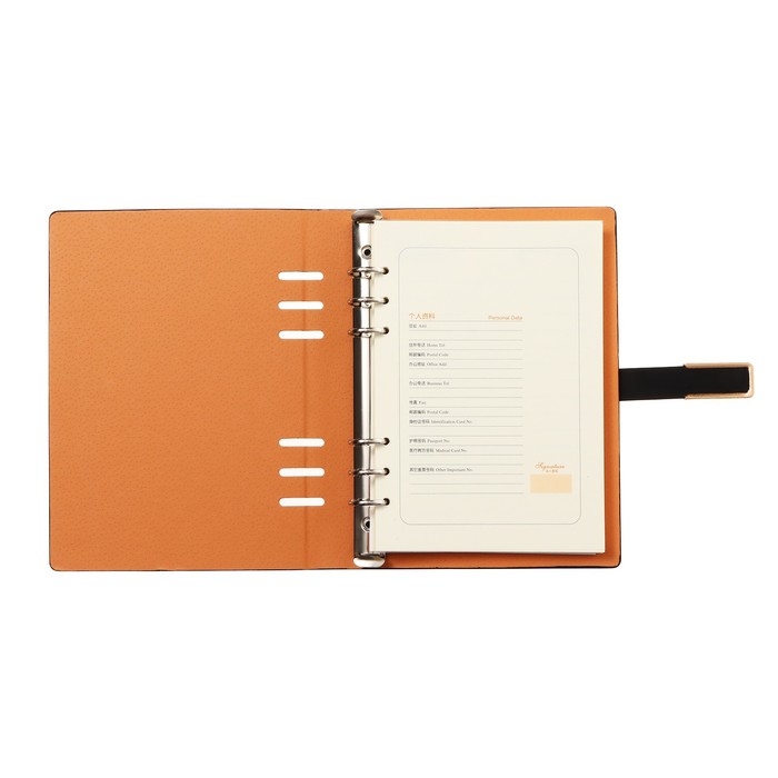 Органайзер на кольцах, формат А5, 90 листов, линия, с хлястиком, обложка кожзам МИКС Органайзер на кольцах, формат А5, 90 листов, линия, с хлястиком, обложка кожзам МИКС