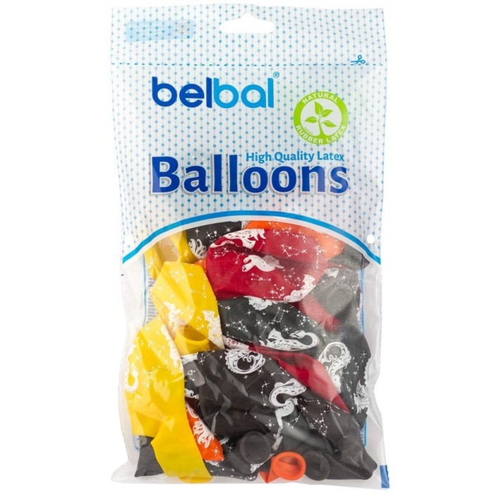 Шар латексный 14" &laquo;Дракончик&raquo;, шелкография, кристалл, набор 25 шт., МИКС