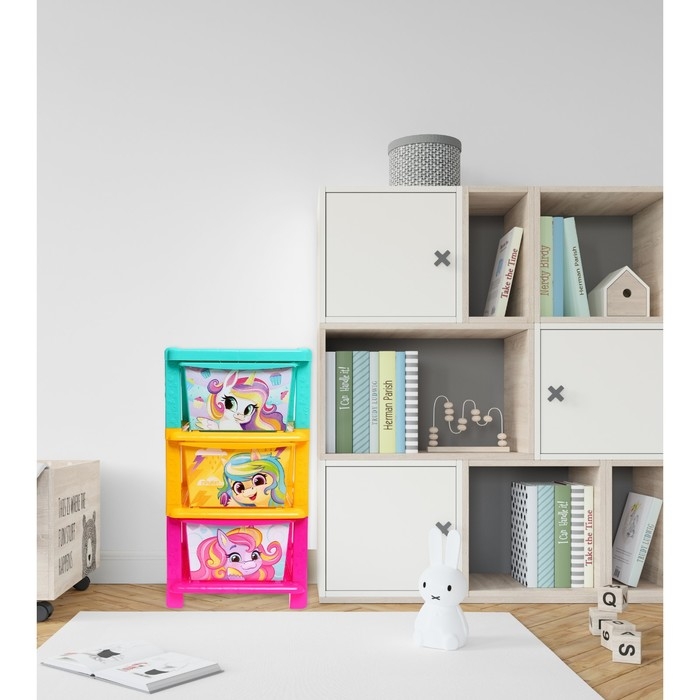 Комод детский &laquo;Радужные единорожки&raquo;, 3 секции