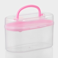 Органайзер для хранения со вставкой, 12×7,5×7,5 см, цвет розовый Органайзер для хранения со вставкой, 12×7,5×7,5 см, цвет розовый