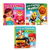 Картонные книги с окошками «Что внутри?», набор 3 шт. по 12 стр. Картонные книги с окошками «Что внутри?», набор 3 шт. по 12 стр.
