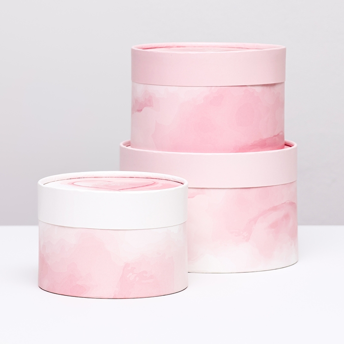 Набор шляпных коробок 3 в 1 Набор шляпных коробок 3 в 1 "Сердце" , завальцованная, 16 х 10, 14 х 9, 13 х 8,5 см