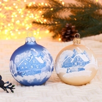 Шар "Зимний  2 "     8,5 см, микс