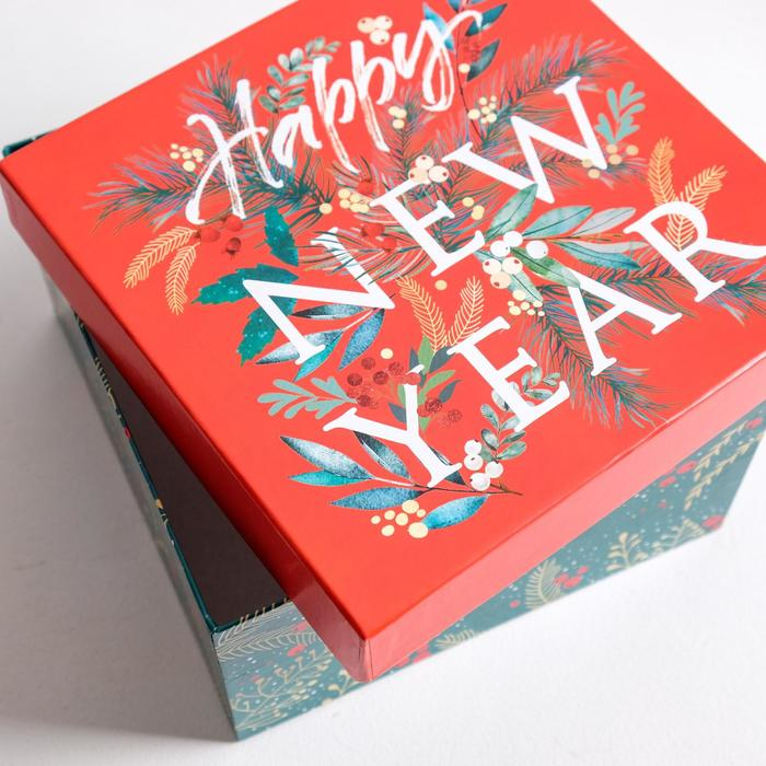 Набор подарочных коробок 6 в1 &laquo;Happy new year&raquo;, 10 х 10 х 6 - 20 х 20 х 11 см, Новый год