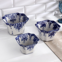 Набор салатников "Гранённый", 3 шт, 350 мл, 650 мл, 1 л, гжель