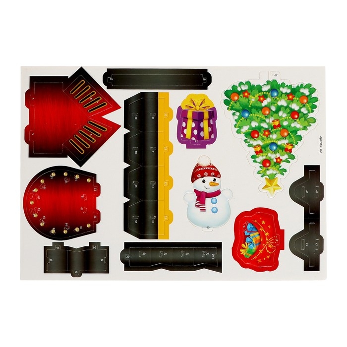 3D-Конструктор &laquo;Новогоднее путешествие&raquo;, с гирляндой, 87 деталей