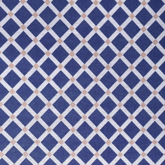 Постельное бельё 2сп Виши тёмно-синий, 175х210см, 175х210см, 70х70см 2шт, бязь, 120г/м, 100% хлопок