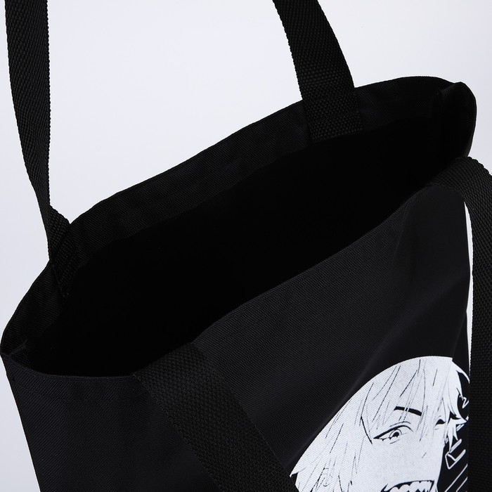 Шопер &laquo;Аниме&raquo; 35х0.5х40 см, отд без молнии, без подклада, чёрный