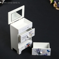 Шкатулка дерево 2 ящика "Синяя птица и лаванда" 18,5х11,7х7,5 см Шкатулка дерево 2 ящика "Синяя птица и лаванда" 18,5х11,7х7,5 см