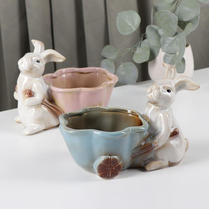 Конфетница керамическая «Зайка», 20×13×14 см, цвет МИКС Конфетница керамическая «Зайка», 20×13×14 см, цвет МИКС