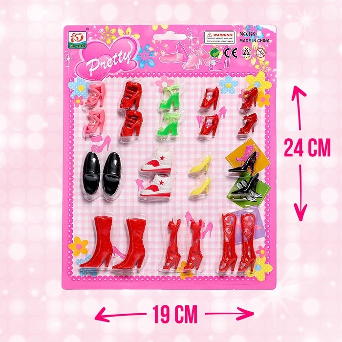 Набор обуви для кукол, 12 пар, МИКС