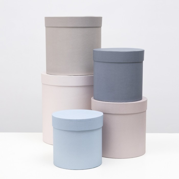 Набор круглых коробок 5 в 1 Набор круглых коробок 5 в 1 "Морской" 20 х 20 х 20 - 15 х 15 х 15 см