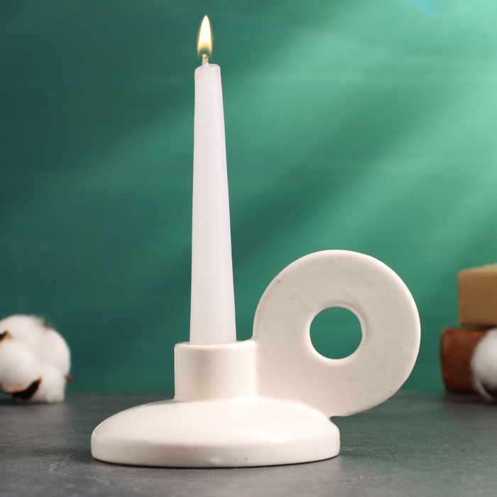 Подсвечник Подсвечник "Лео" белый глянец, 8х13х10см