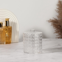 Органайзер для хранения, 1 секция, с крышкой, d = 10 &times; 12,5 см, цвет прозрачный