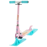 Самокат-снегокат 2 в 1 GRAFFITI &laquo;Красотка&raquo;, цвет розовый