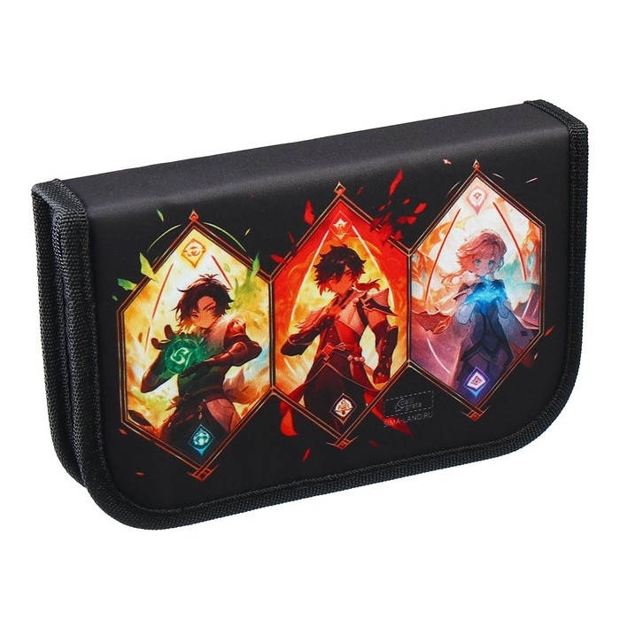 Пенал 1 секция, 130 х 210 х 40 мм, 2 откидные планки, тканевый, Calligrata TOP, Content Пенал 1 секция, 130 х 210 х 40 мм, 2 откидные планки, тканевый, Calligrata TOP, Content "Аниме игра"