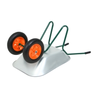 Тачка садовая, 2 пневмоколеса, груз/п 180 кг, объём 65 л, оцинкованный кузов 0,6 мм, Greengo