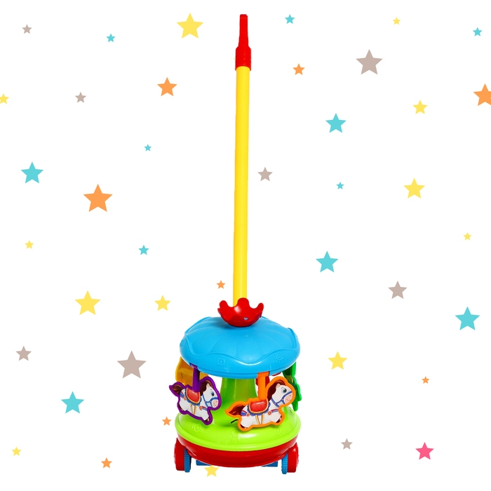 Каталка на палочке «Звонкая карусель», крутится, звенит Каталка на палочке «Звонкая карусель», крутится, звенит
