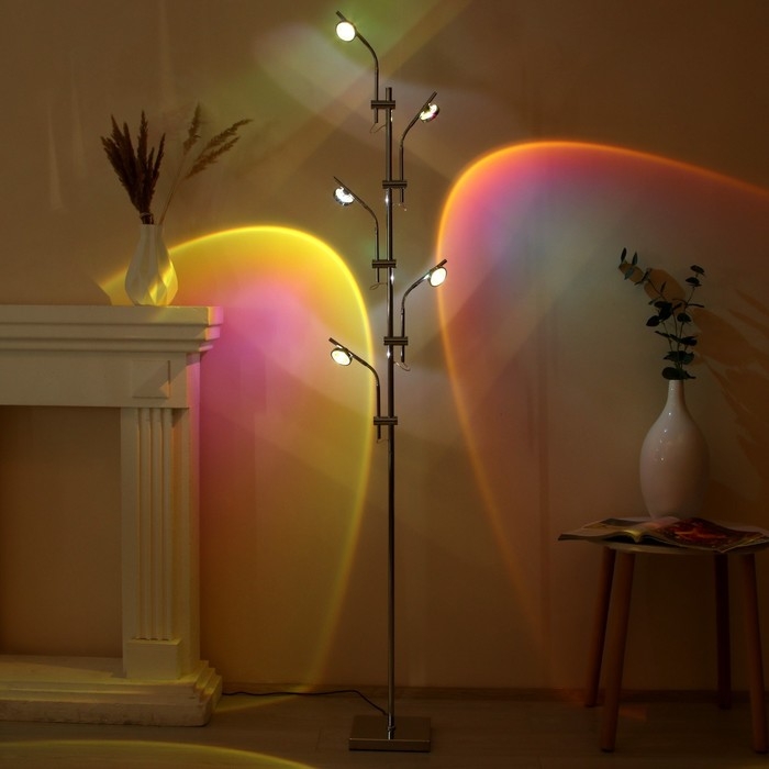 Торшер "Зигзаг" 15Вт 5хLED 4000К хром 40х40х180 см