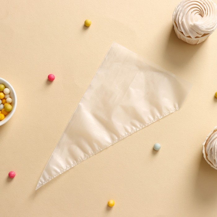 Набор кондитерских одноразовых мешков, 25 шт, 25 см, цвет прозрачный Набор кондитерских одноразовых мешков, 25 шт, 25 см, цвет прозрачный